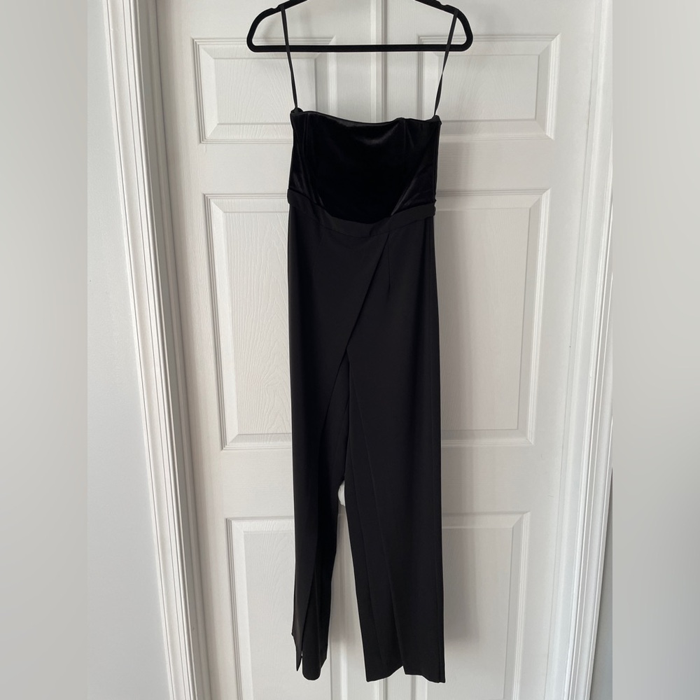 White House Black Market Velvet Black Jumpsuit